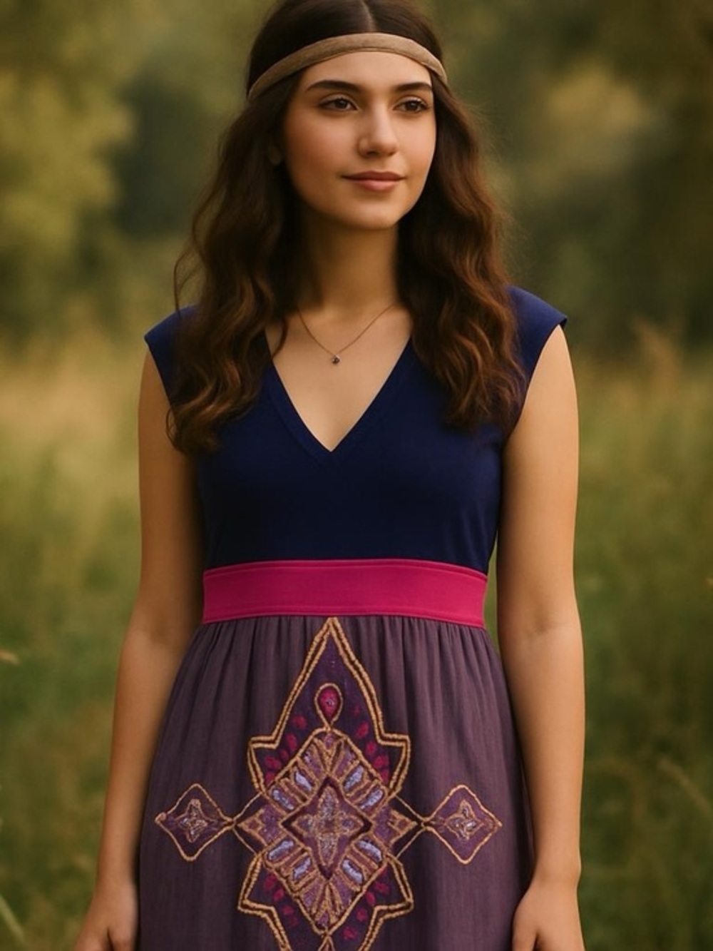 Flying Tomato Anthropologie Eastern Indian Floral Dress Size L